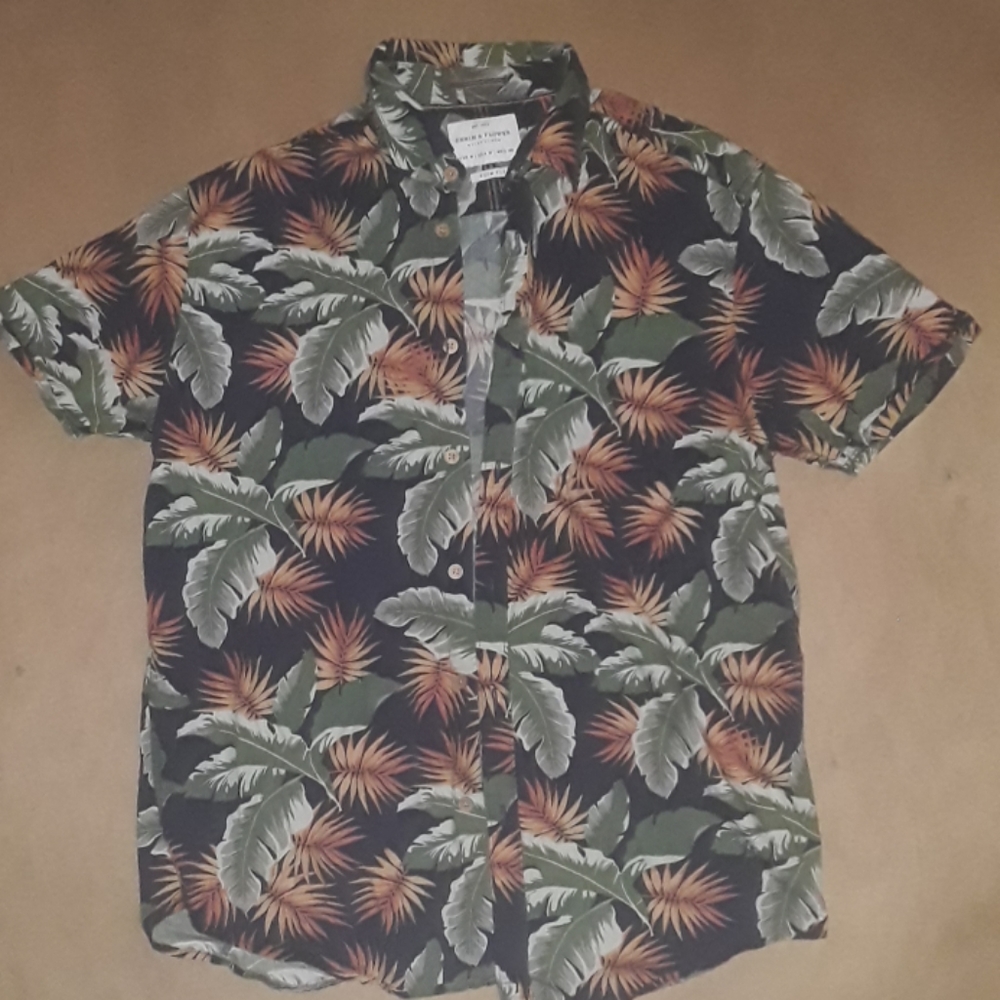 medium slim fit ricky singh hawaiian shirt NEW